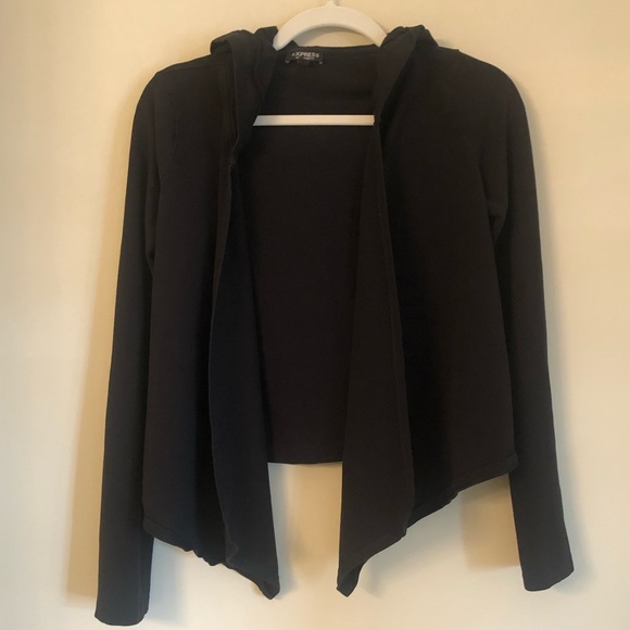 EXPRESS stretchy draped open front hoodie size small - Picture 4 of 5